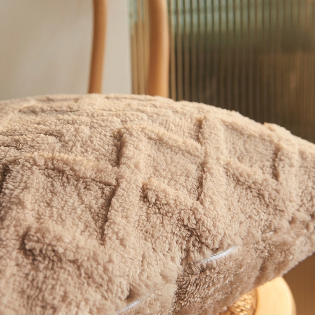 Housse de coussins rectangulaire <br>Peluche - Beige