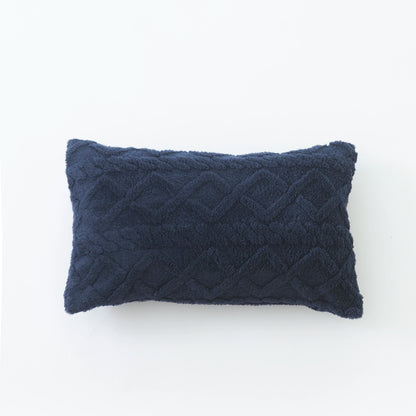 Housse de coussins rectangulaire <br>Peluche - Bleu marine