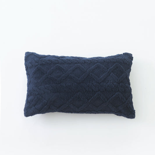 Housse de coussins rectangulaire <br>Peluche - Bleu marine