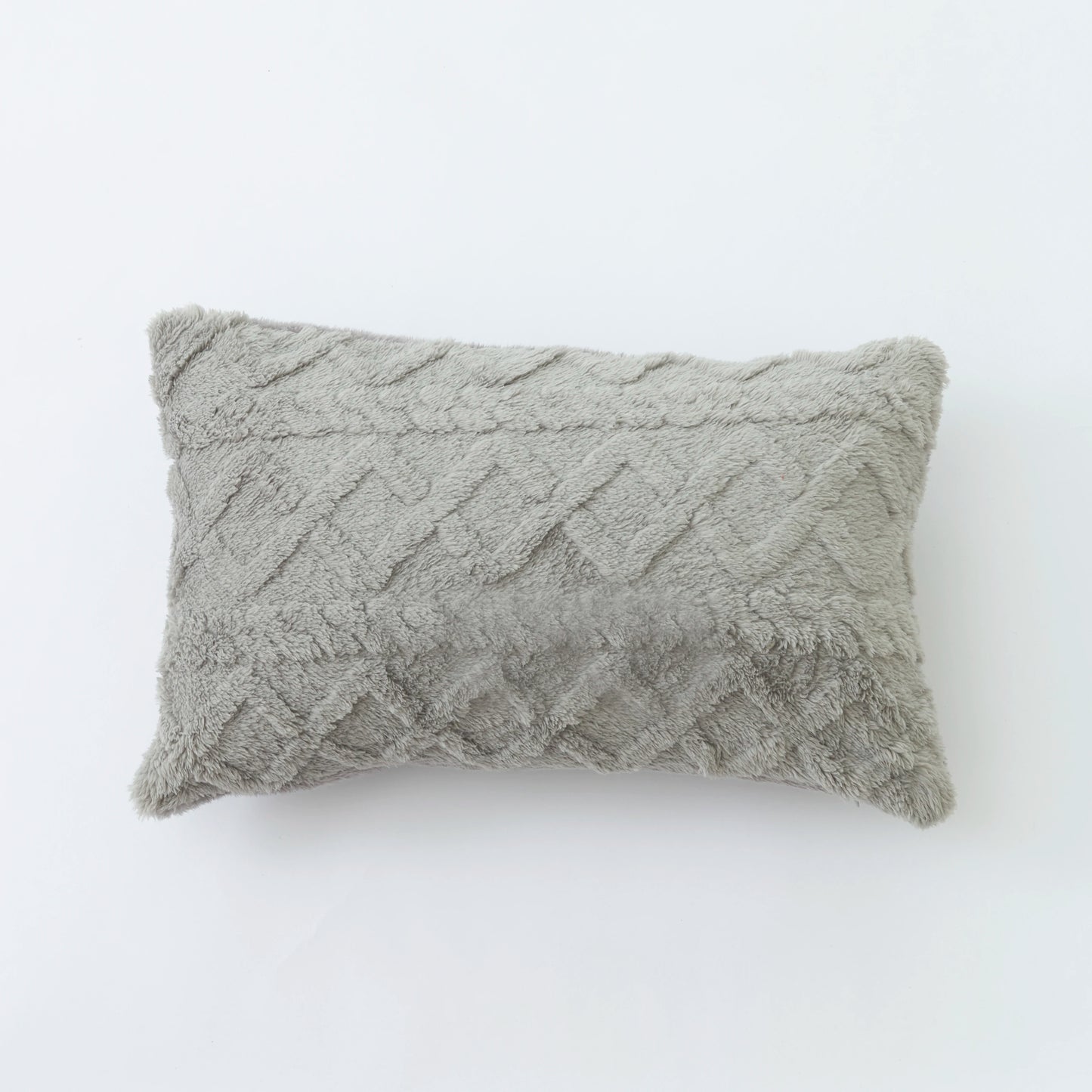 Housse de coussins rectangulaire <br>Peluche - Gris