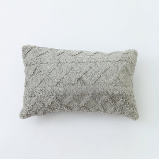 Housse de coussins rectangulaire <br>Peluche - Gris