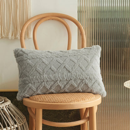 Housse de coussins rectangulaire <br>Peluche - Gris
