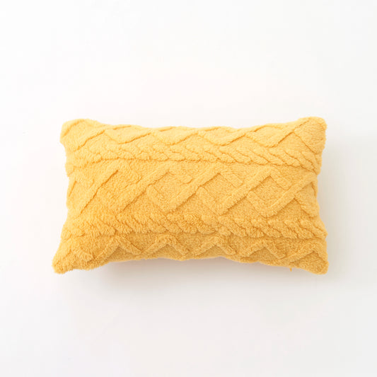 Housse de coussins rectangulaire <br>Peluche - Jaune