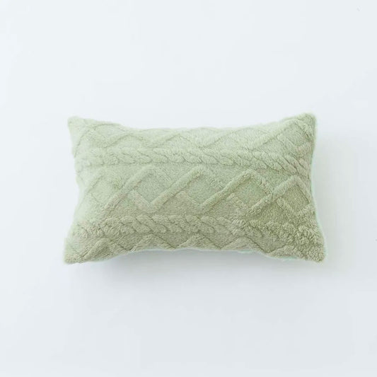 Housse de coussins rectangulaire <br>Peluche - Vert sauge