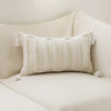 Housse de coussin rectangulaire pompons Chenille - Blanc