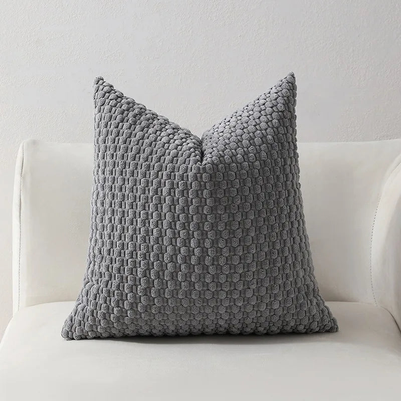 Housse de coussin en velours - Gris