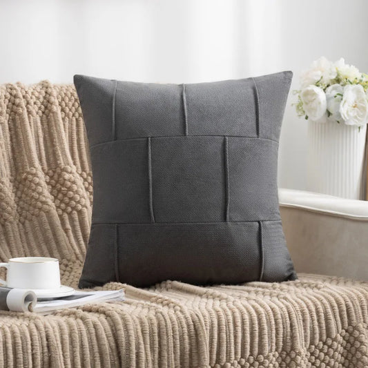 Housse de coussin Velours<br> Anthracite<br>Inspiration Scandinave