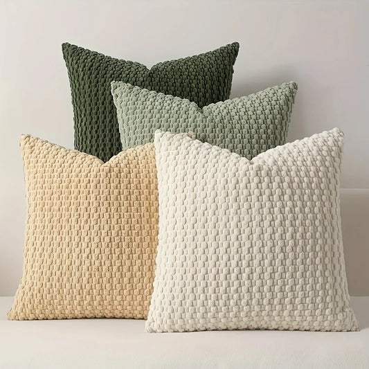 Housse de coussin en velours <br> Coordonné 4 couleurs
