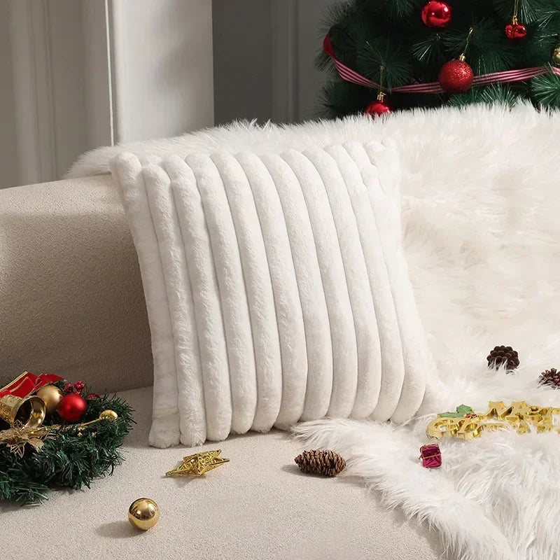 Housse de coussin<br> Velours cotelé Blanc