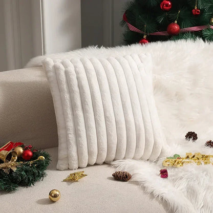 Housse de coussin<br> Velours cotelé Blanc