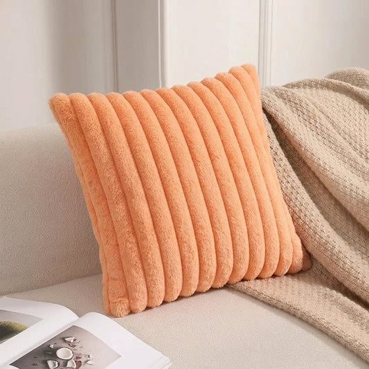Housse de coussin<br> Velours cotelé Corail