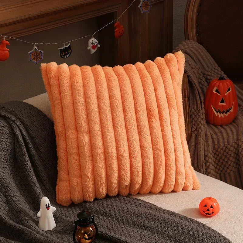 Housse de coussin<br> Velours cotelé Corail