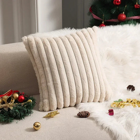 Housse de coussin<br> Velours cotelé Ecru