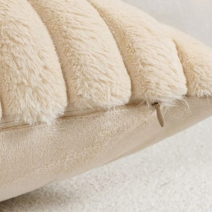 Housse de coussin<br> Velours cotelé Ecru