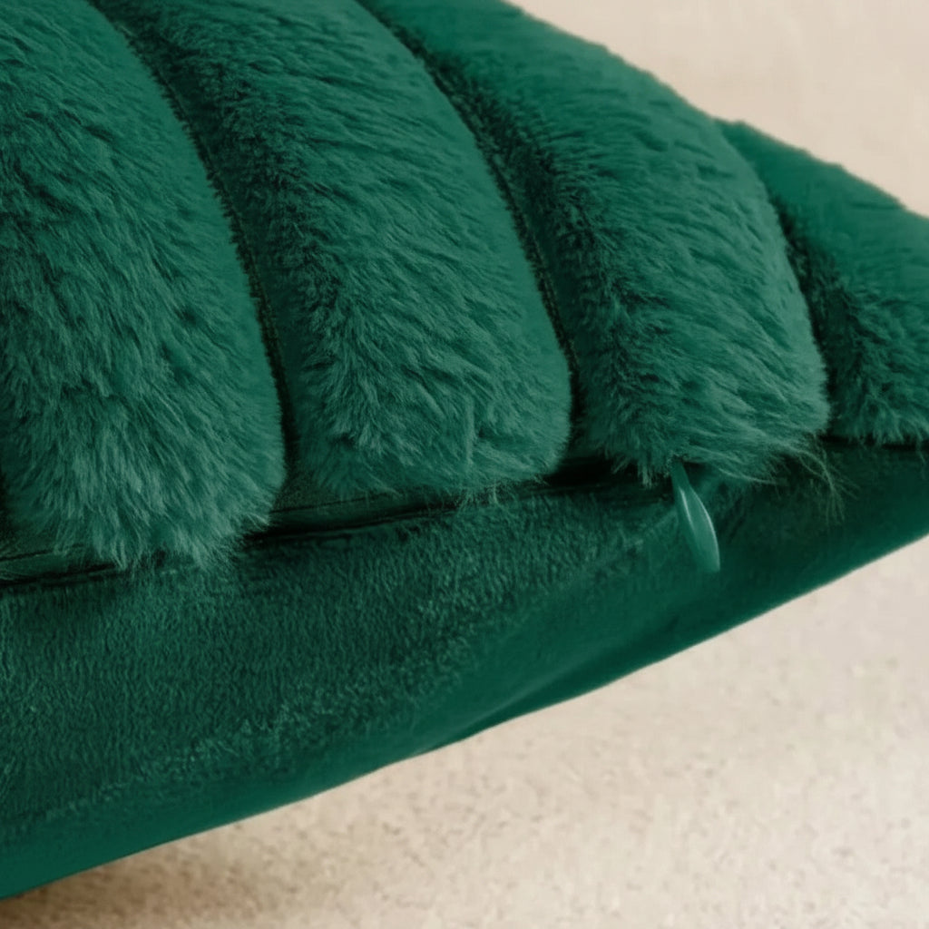 Housse de coussin<br> Velours cotelé Vert forêt