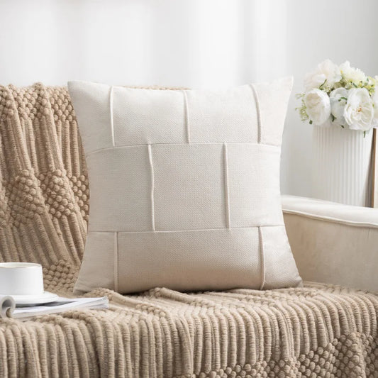 Housse de coussin Velours<br>Ecru<br>Inspiration Scandinave