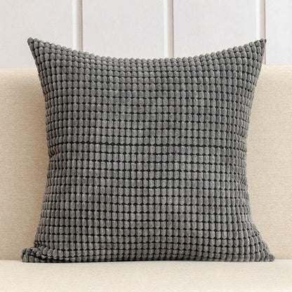 Housse de coussin en Velours Gaufré Anthracite