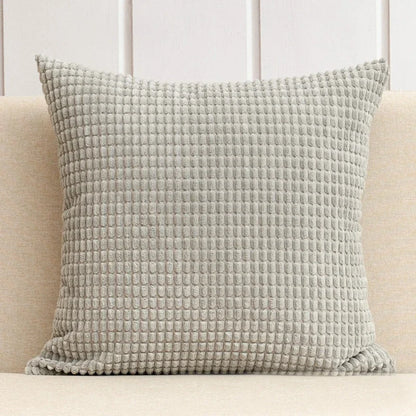 Housse de coussin en Velours Gaufré Gris