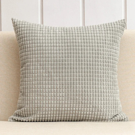 Housse de coussin en Velours Gaufré Gris