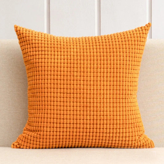 Housse de coussin en Velours Gaufré Orange
