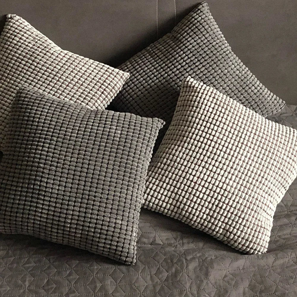 Housse de coussin en Velours Gaufré Orange