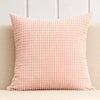 Housse de coussin en Velours Gaufré Rose pastel