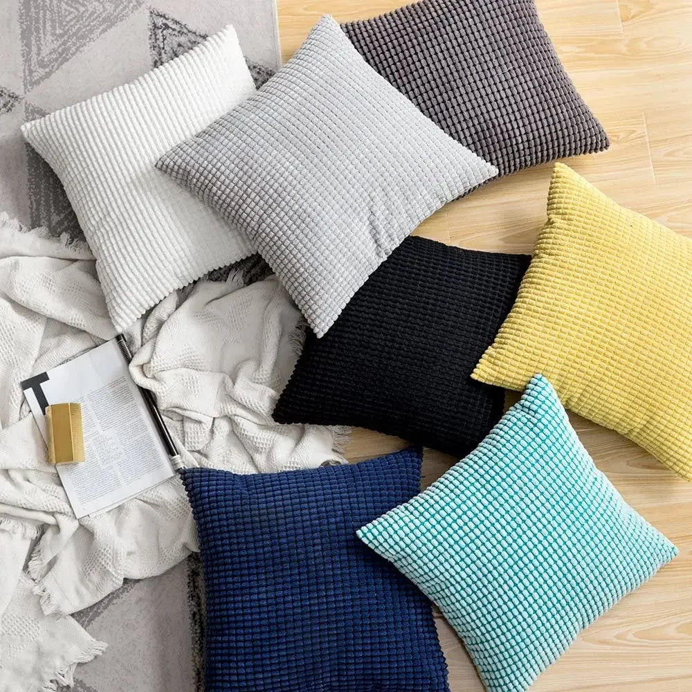 Housse de coussin en Velours Gaufré Rouge
