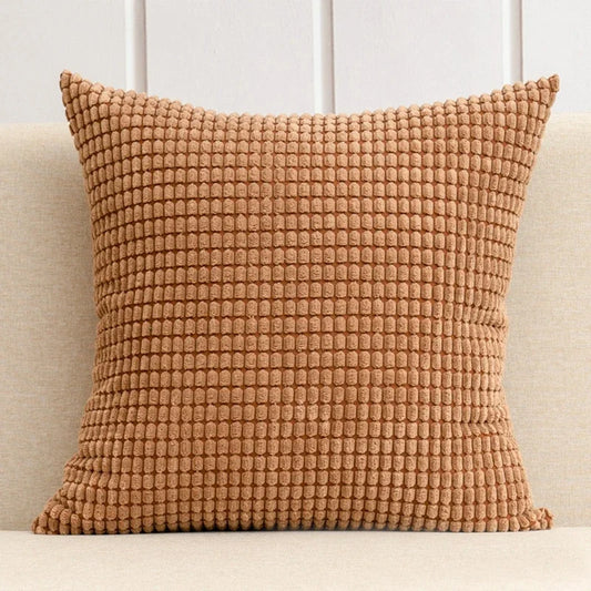 Housse de coussin en Velours Gaufré Terracotta