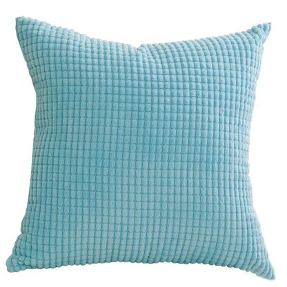 Housse de coussin en Velours Gaufré Turquoise