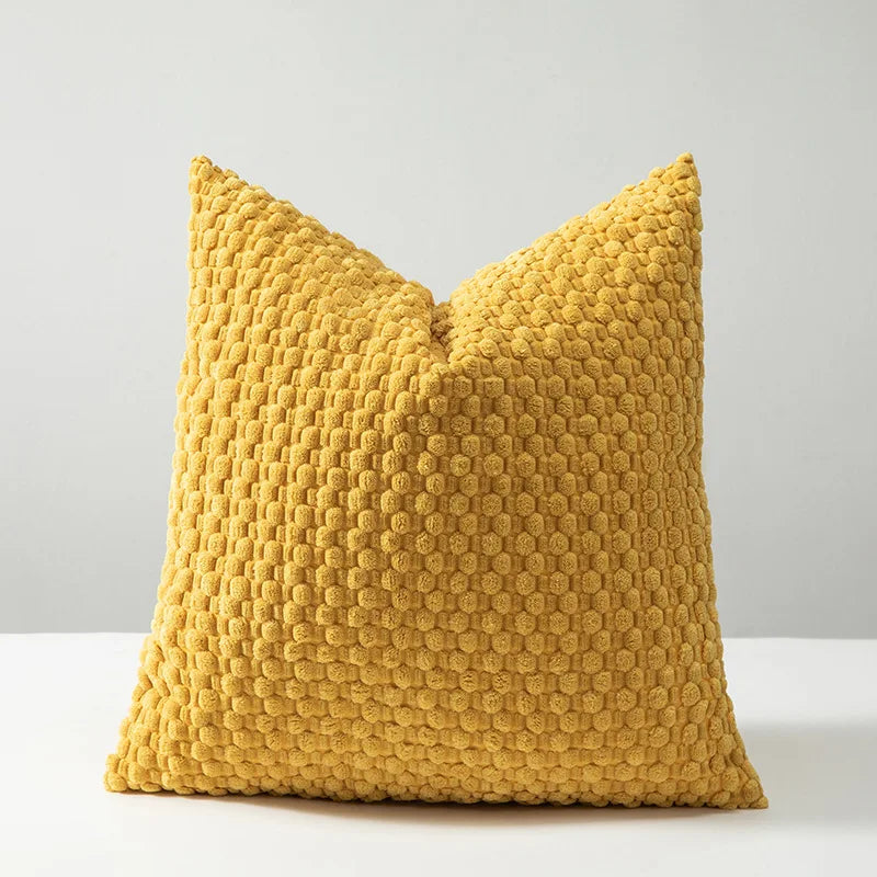 Housse de coussin velours 45x45 - Jaune