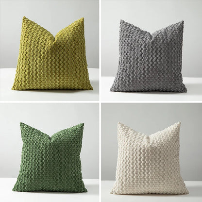 Housse de coussin velours 45x45 - Jaune