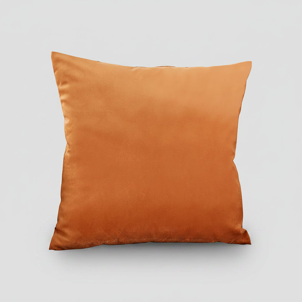 Housse de coussin Velours Lisse Terracotta, packshot sur fond blanc