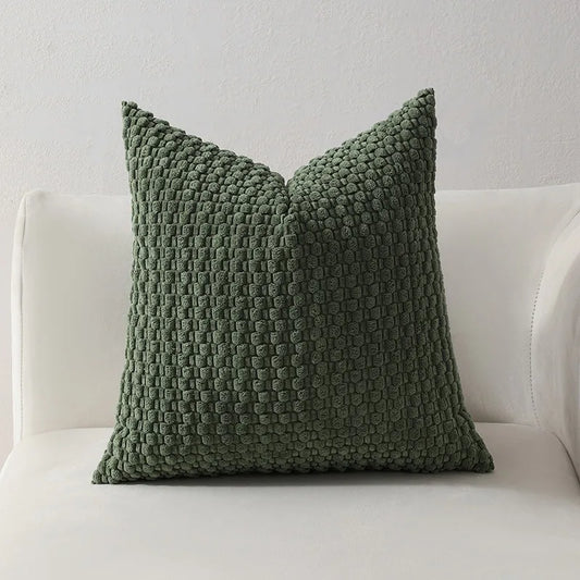 Housse de coussin en velours - Vert forêt