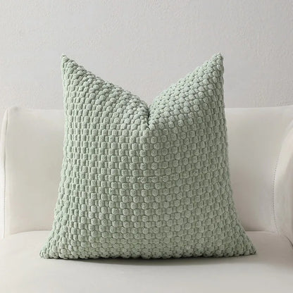 Housse de coussin en velours - Vert sauge