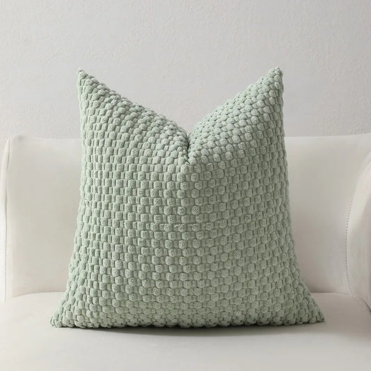 Housse de coussin en velours - Vert sauge