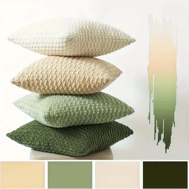 Housse de coussin en velours - Vert sauge