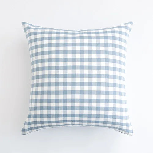 Housse coussin 45x45<br> Vichy Bleu ciel