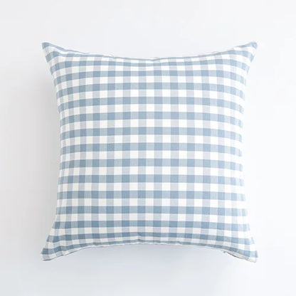 Housse coussin 45x45<br> Vichy Bleu ciel