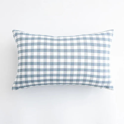 Housse coussin 45x45<br> Vichy Bleu ciel
