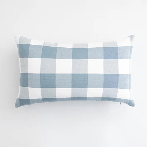 Housse coussin 30x50<br>Vichy Bleu et Blanc