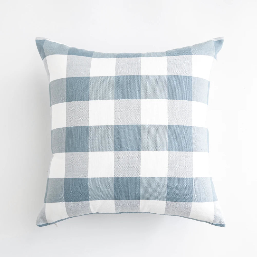 Housse coussin 30x50<br>Vichy Bleu et Blanc