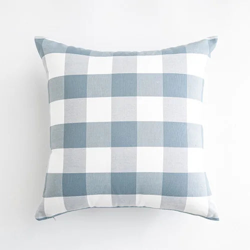 Housse coussin 45x45<br>Vichy Bleu et Blanc