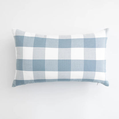 Housse coussin 45x45<br>Vichy Bleu et Blanc