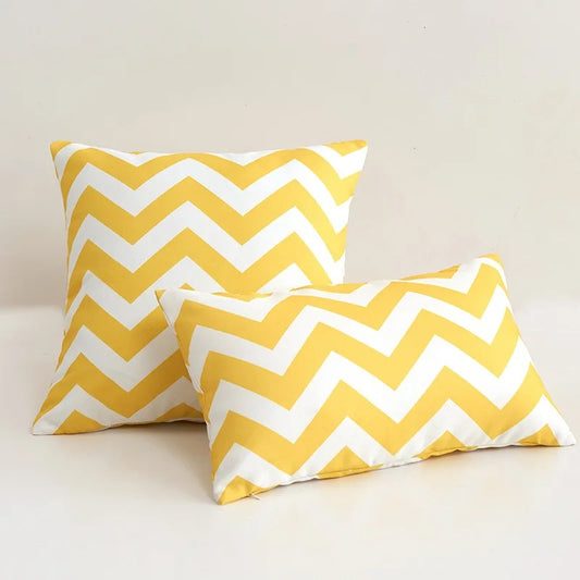 Housse de coussins Exterieur Vagues Jaune