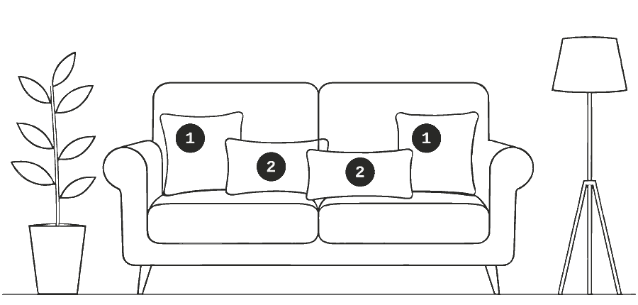 Canape 2 places habille de 4 housses de coussin Veralign