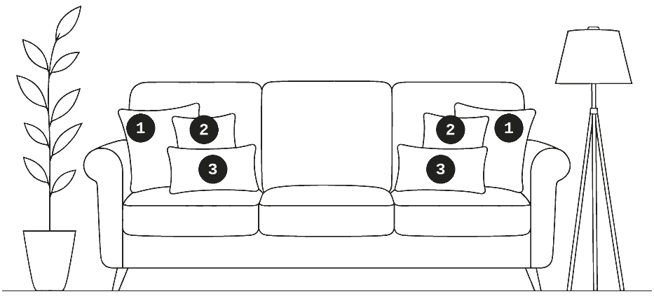 Canape 3 places habille de 6 housses de coussin Veralign